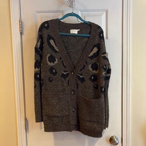 Cozy Brown Leopard Print Cardigan Sweater